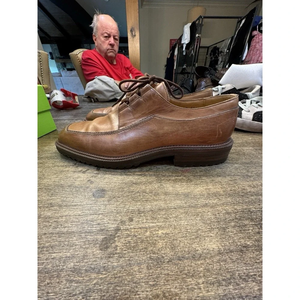 Gravati Men's Ghillie Split-Toe Derbies  Size 9M Italian Moustache Clipper